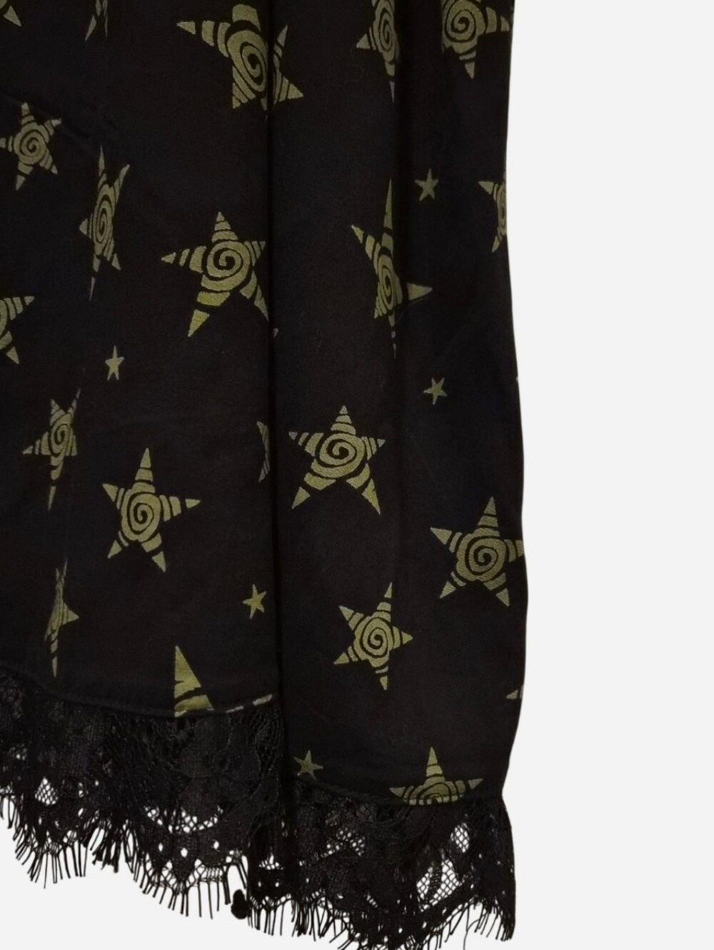 Social Collision Lace-Trim Star Print Mini Dress - Black & Olive - Picture 4 of 7
